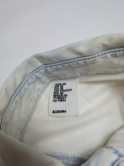 H&M Shirt 40 Off-white/Light washed