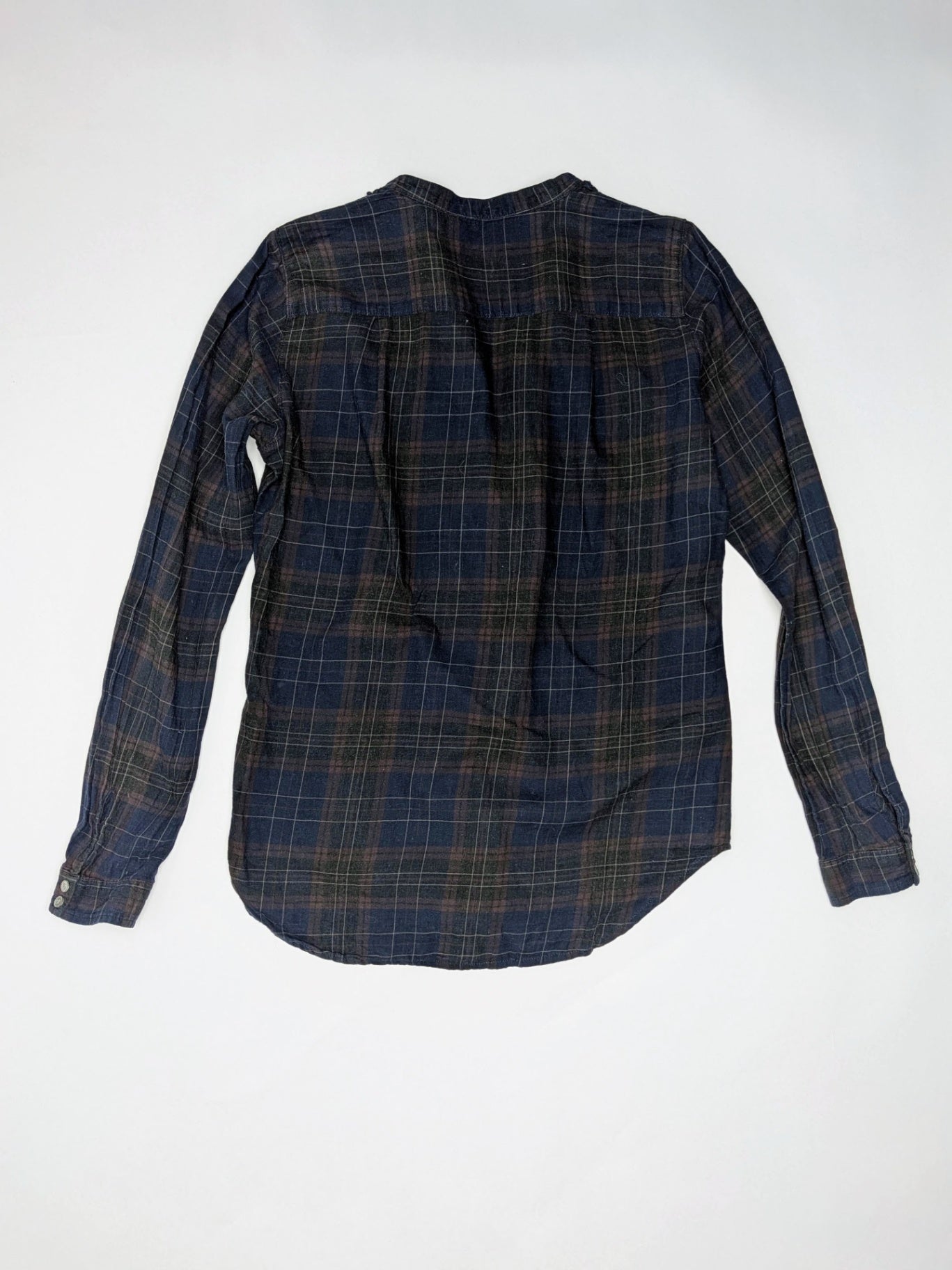Hartford Shirt 2 Dark blue with brown and green plaid patterns
