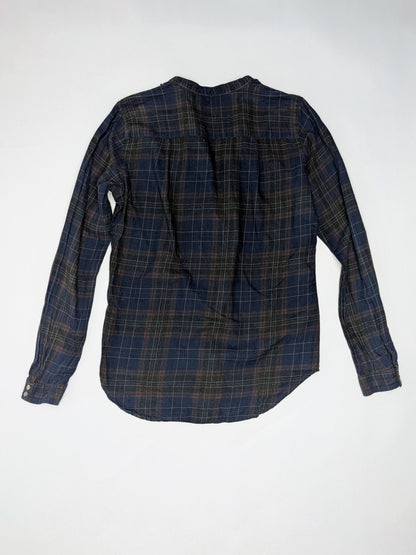 Hartford Shirt 2 Dark blue with brown and green plaid patterns
