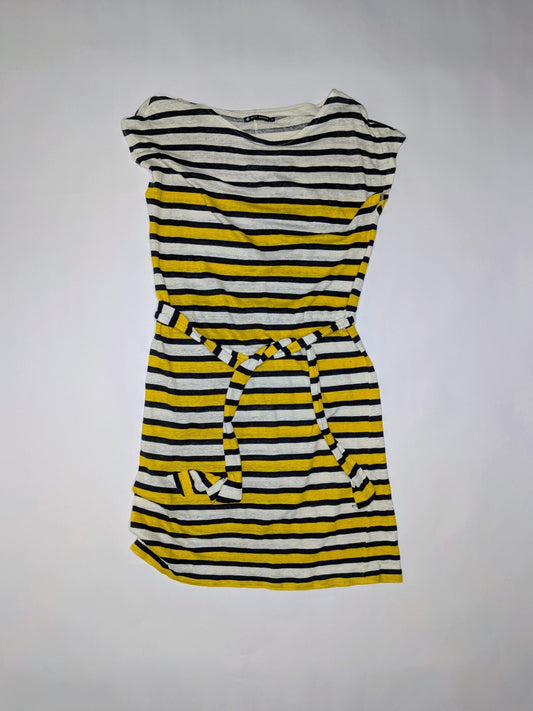 Petit Bateau Dress S Black, White, and Yellow