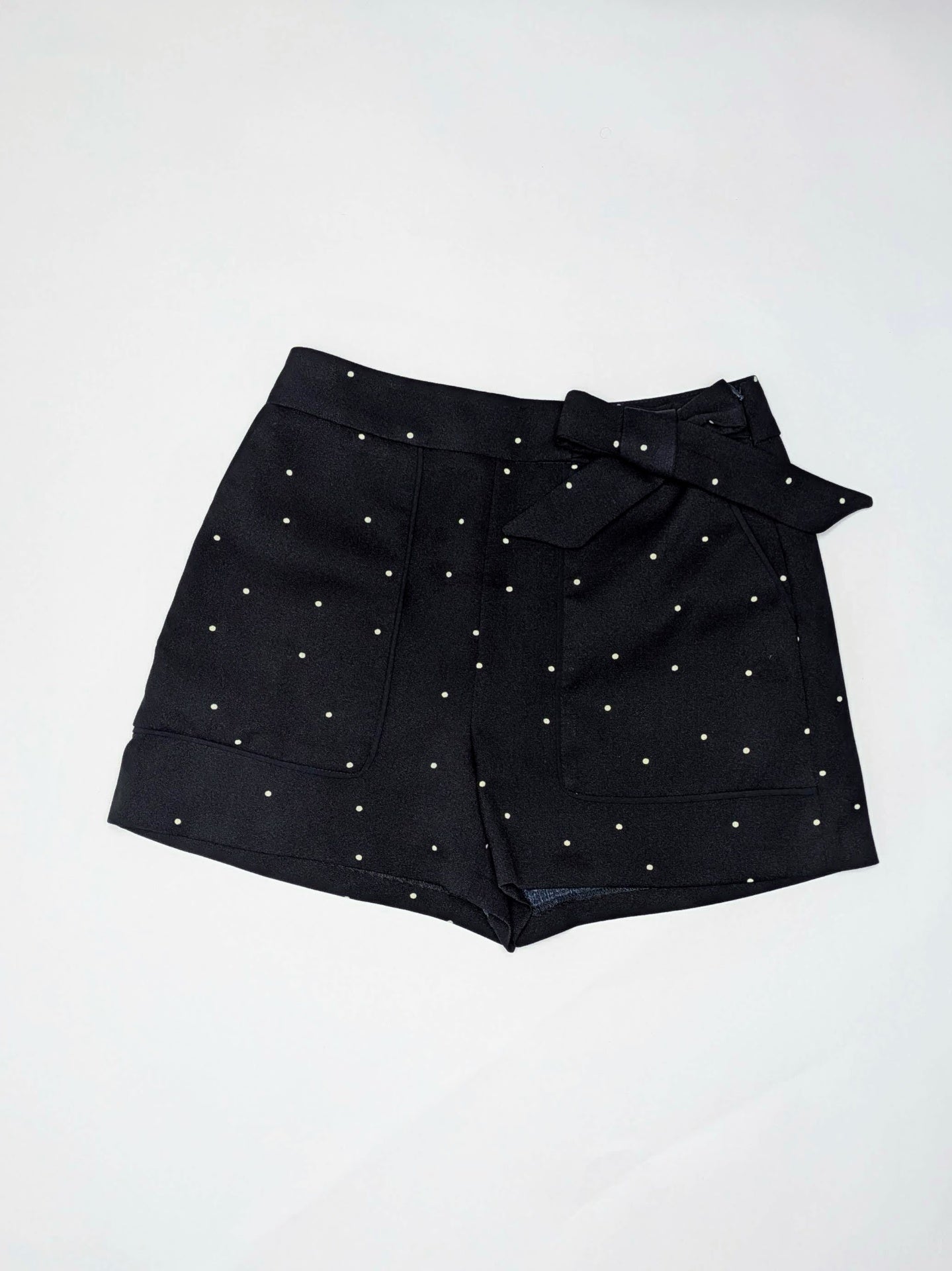 Zara Basic Shorts S Dark blue with white polka dots