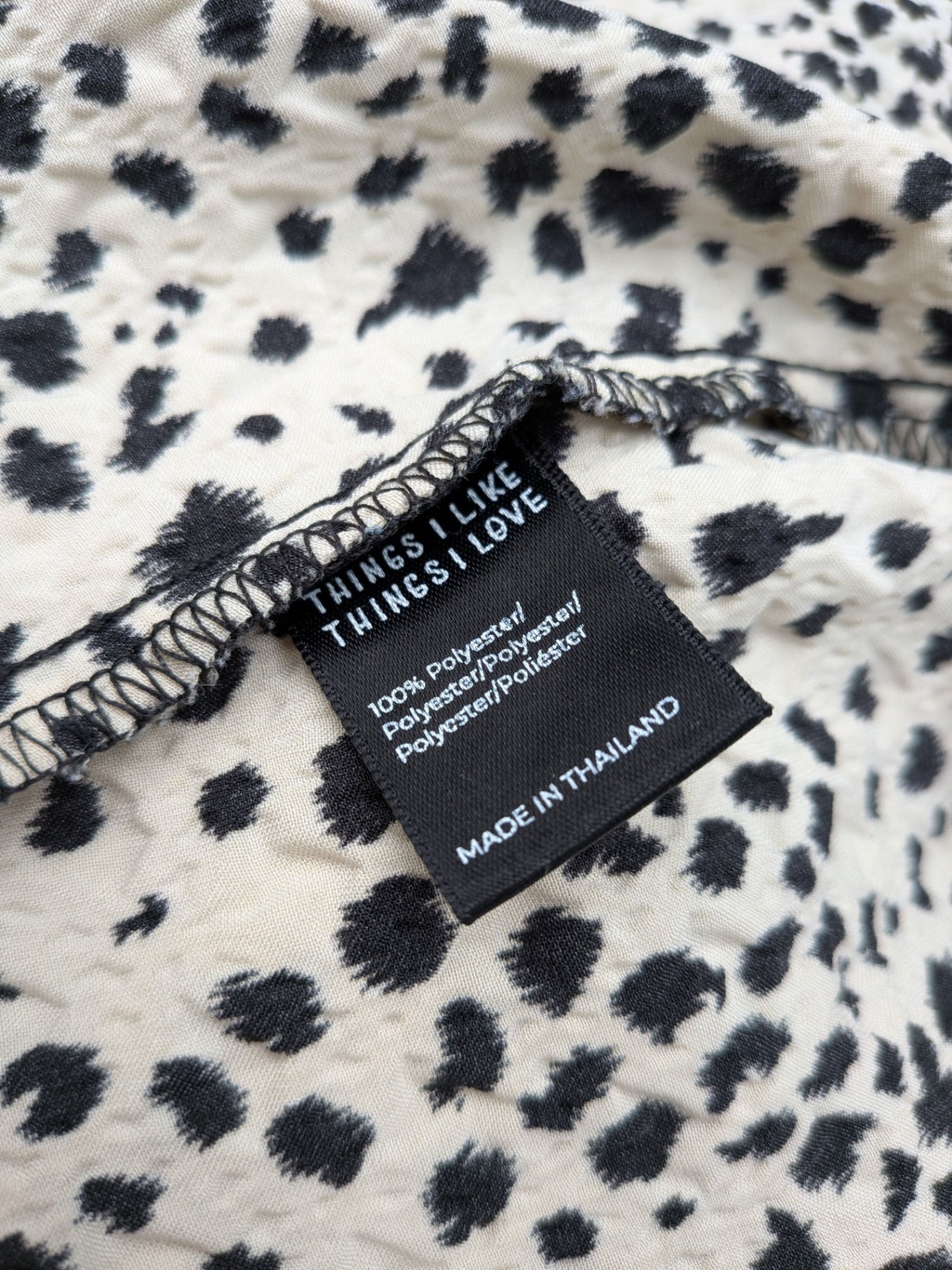 Things I Like Things I Love Skirt L Beige with black spots