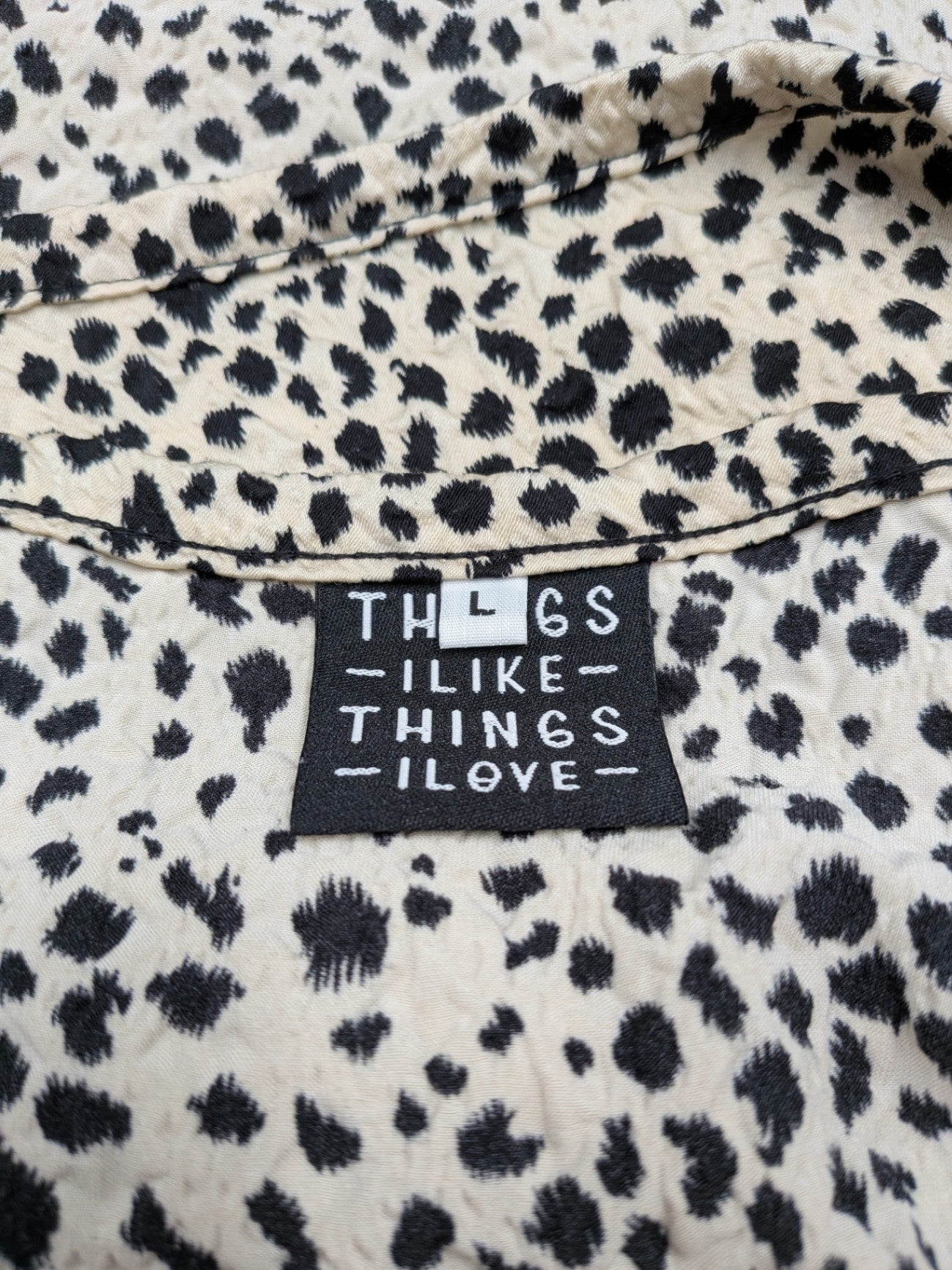 Things I Like Things I Love Skirt L Beige with black spots