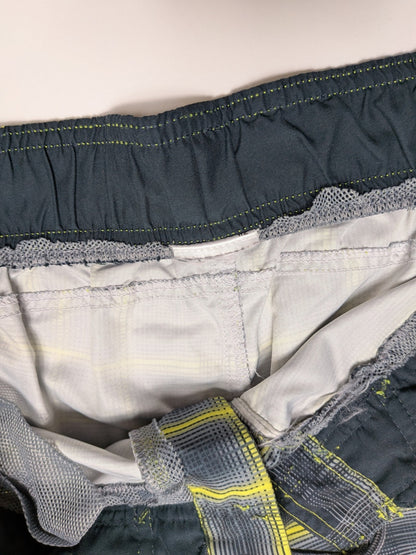 Adidas Shorts M Dark gray, yellow, and white plaid pattern