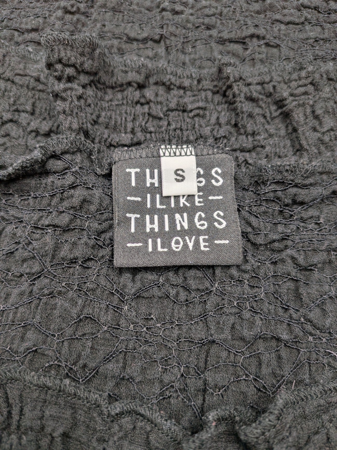 Things I Like Things I Love Tank Top S Black