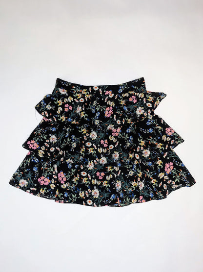 Loavies Skirt L Black with multicolored floral print