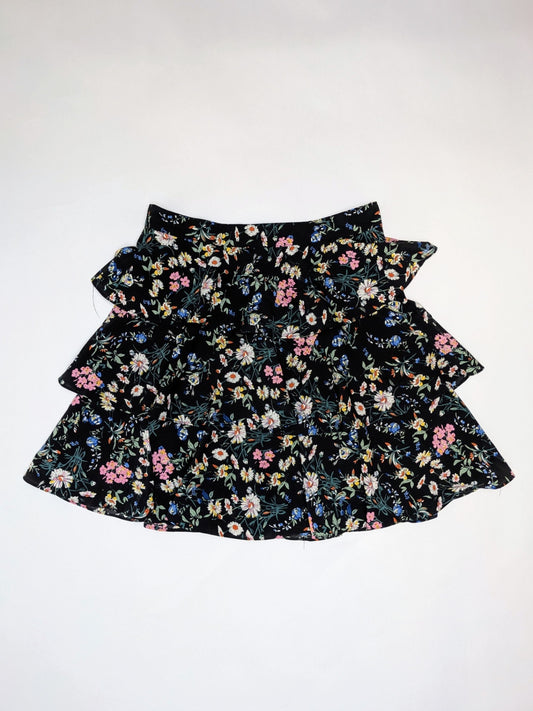 Loavies Skirt L Black with multicolored floral print