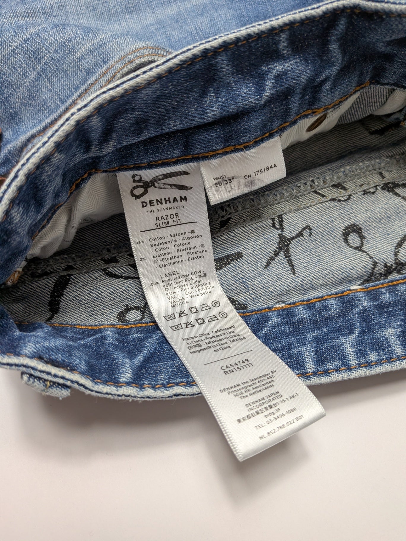 Denham Jeans 33" Blue