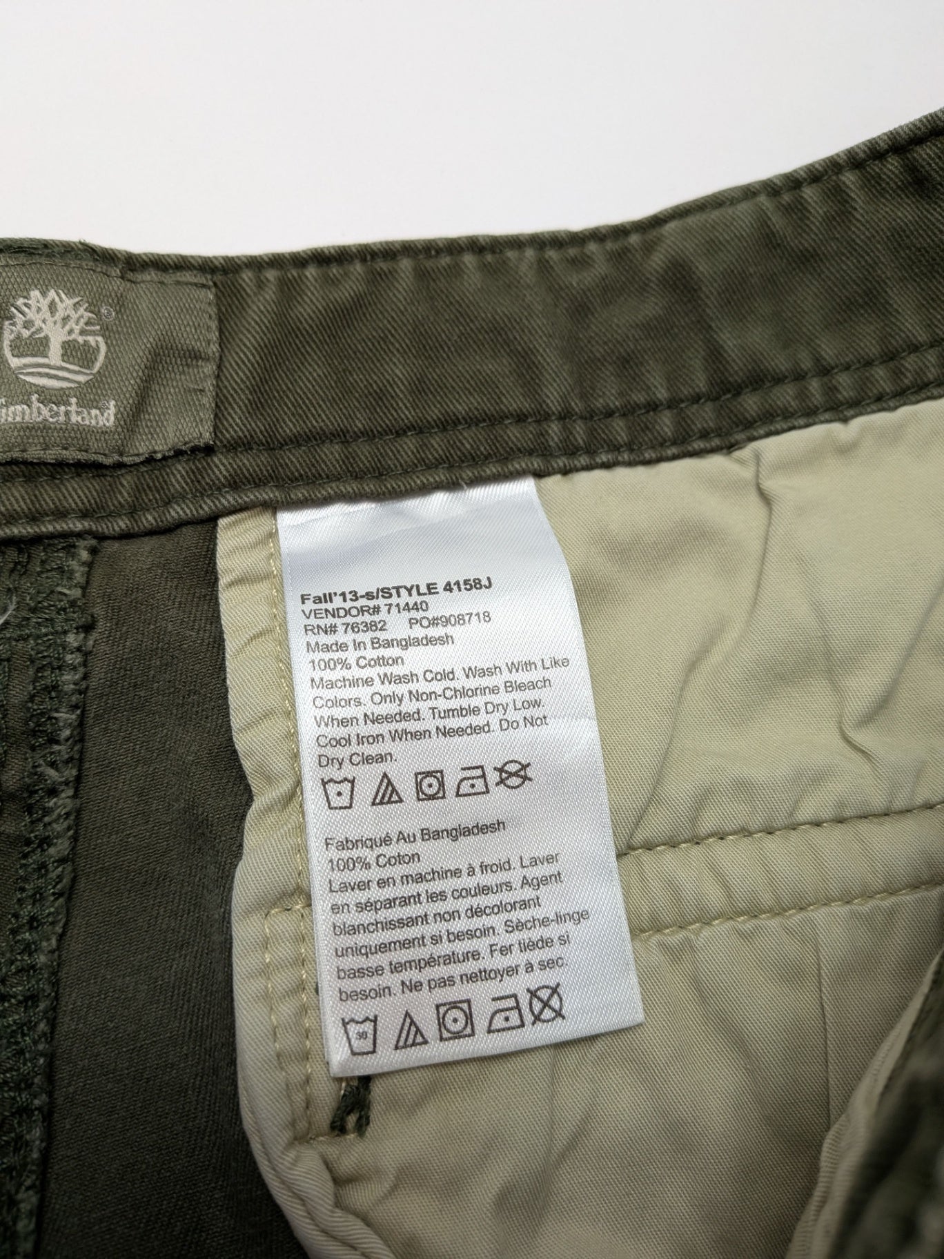 Timberland Pants 36 Olive Green
