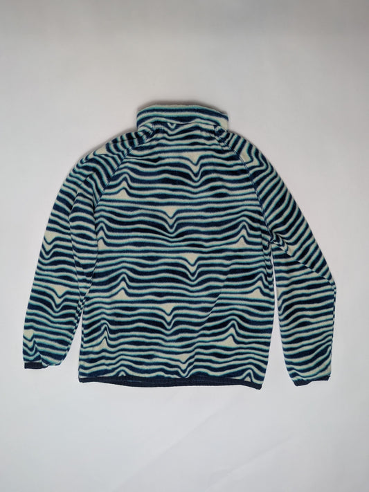 Craghoppers Fleece Jacket 128 Navy blue, white, and teal stripes