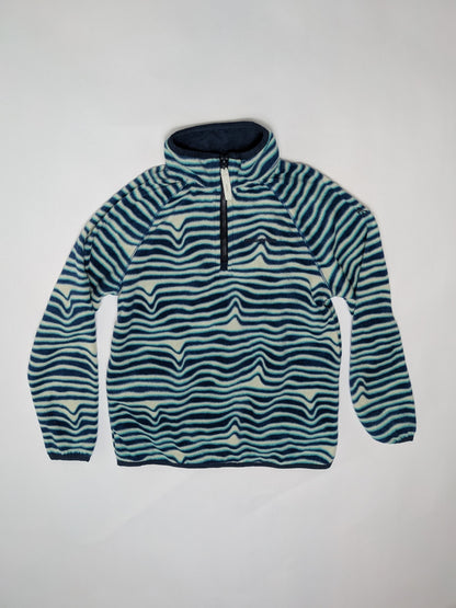 Craghoppers Fleece Jacket 128 Navy blue, white, and teal stripes