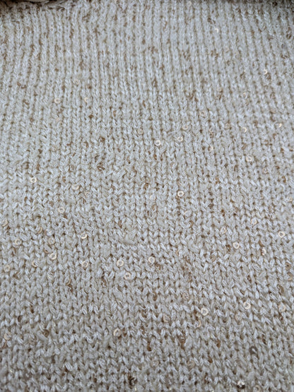 Zara Knit Sweater S Beige with gold sequins