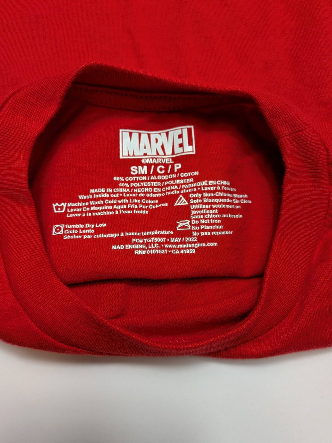 Marvel Long Sleeve T-Shirt S Red