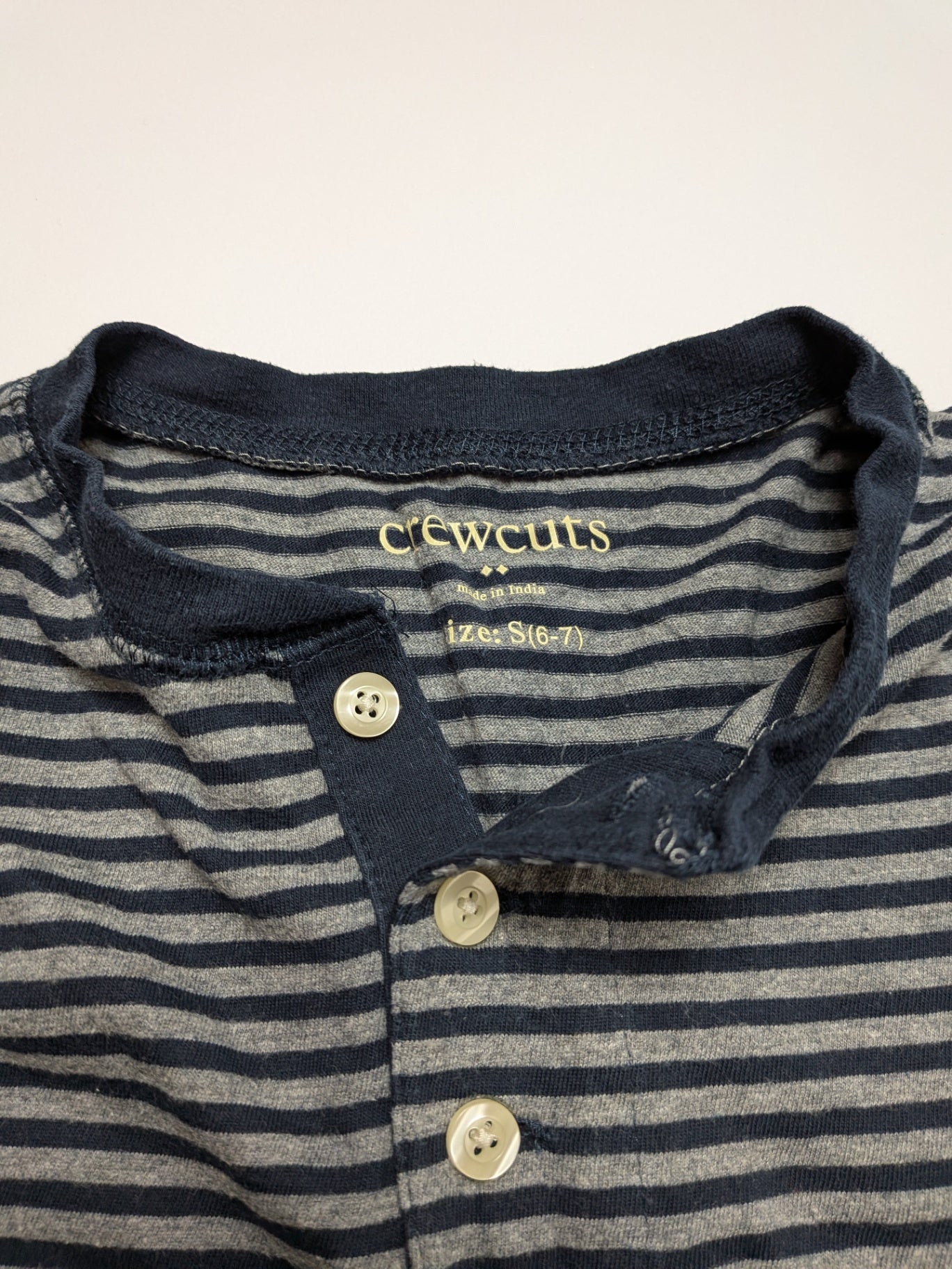 Crewcuts Long Sleeve T-Shirt 6-7 Grey and Navy Blue