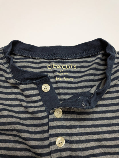 Crewcuts Long Sleeve T-Shirt 6-7 Grey and Navy Blue