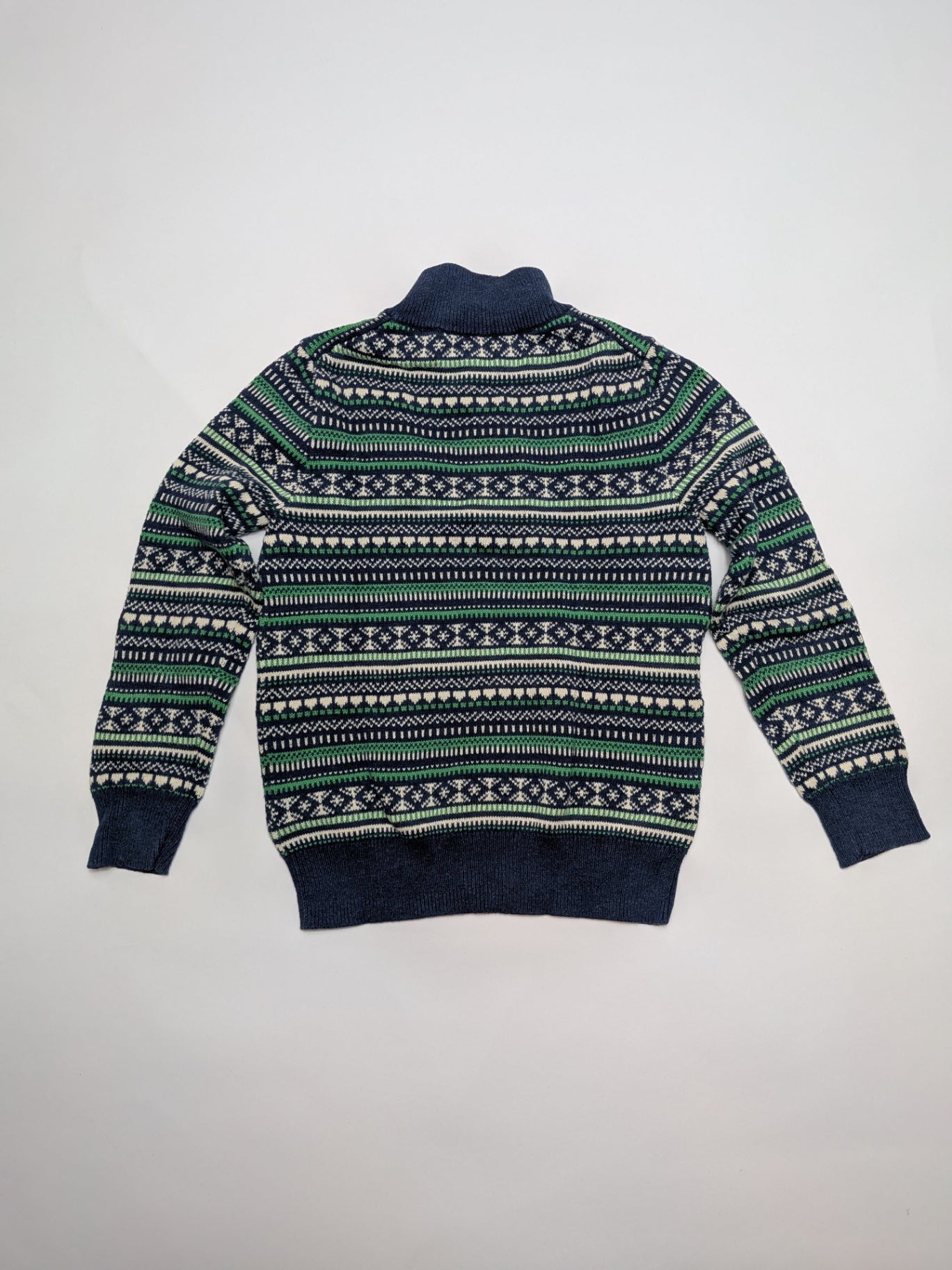 Crewcuts Sweater 6-7 Navy blue, green, white, black (multicolored pattern)