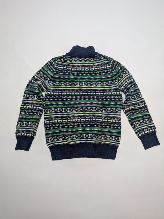 Crewcuts Sweater 6-7 Navy blue, green, white, black (multicolored pattern)