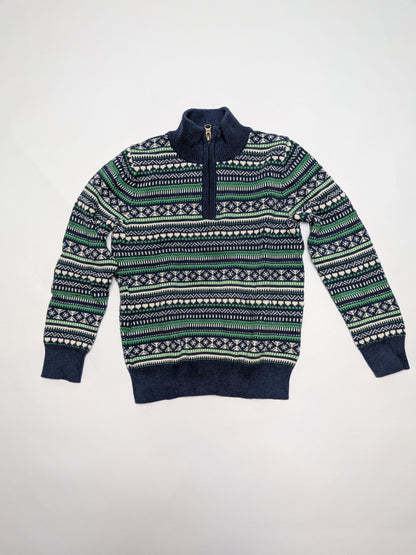 Crewcuts Sweater 6-7 Navy blue, green, white, black (multicolored pattern)