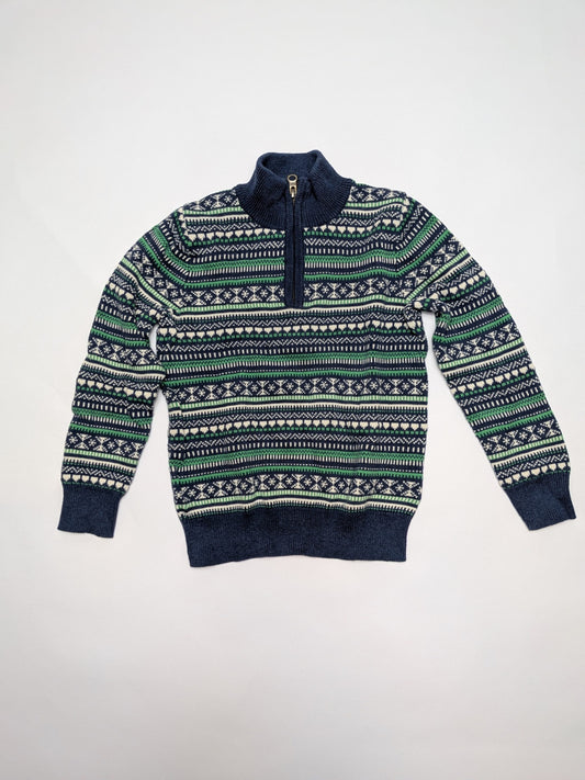 Crewcuts Sweater 6-7 Navy blue, green, white, black (multicolored pattern)