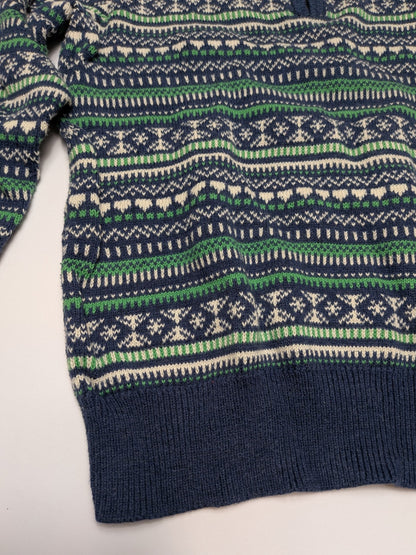 Crewcuts Sweater 6-7 Navy blue, green, white, black (multicolored pattern)