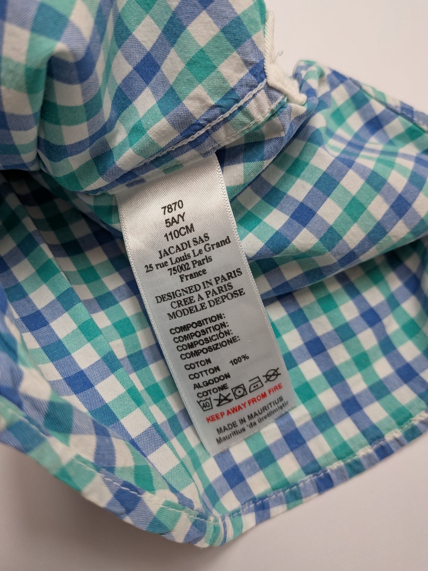 Jacadi Shirt 5 Green and Blue