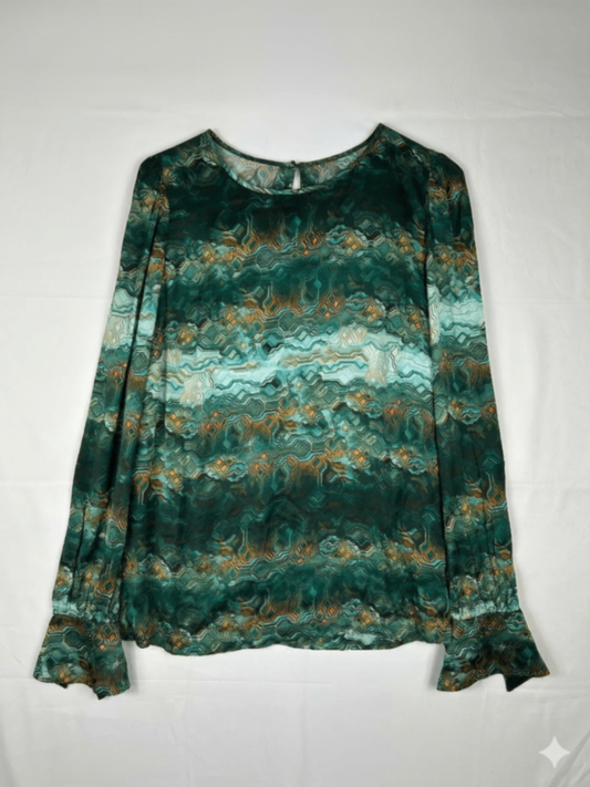 Claudia Sträter Blouse Multicolor (blue, teal, beige, black, and orange)