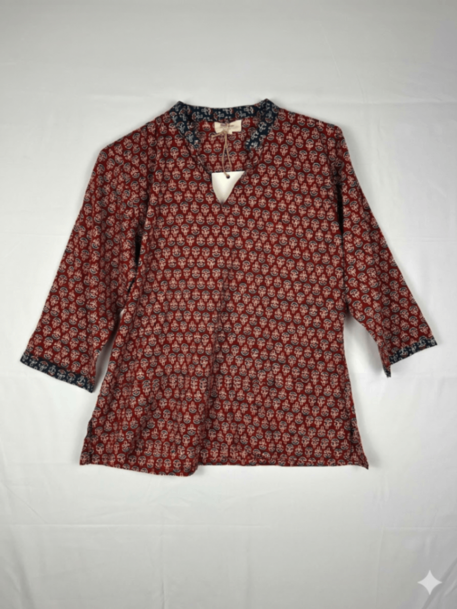 Calypso Shirt 1 Red and Navy Blue