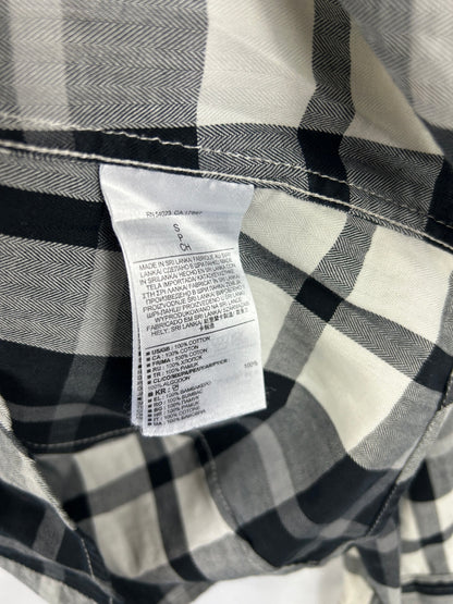 Banana Republic Shirt S Black, White, Gray