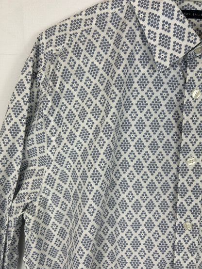 Perry Ellis Shirt L White and blue
