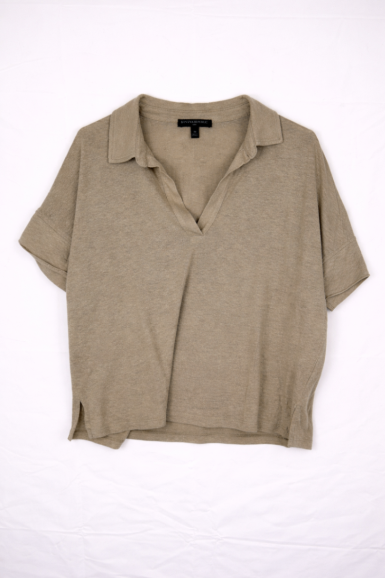 Banana Republic Polo Shirt M Beige