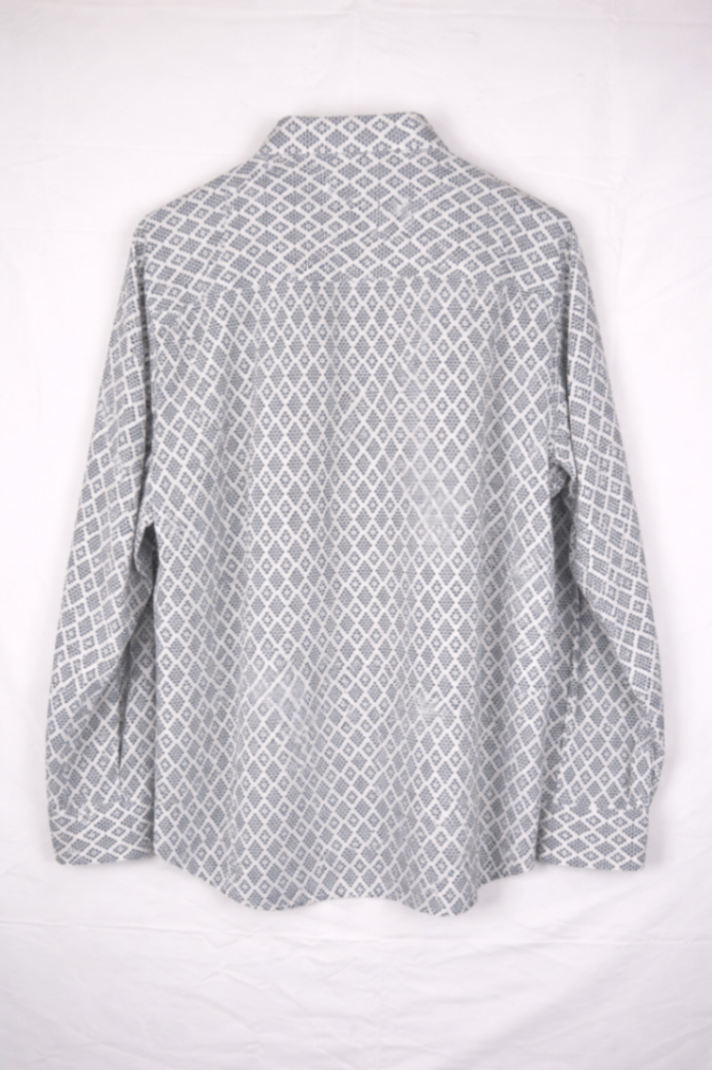 Perry Ellis Shirt L White and blue