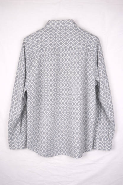 Perry Ellis Shirt L White and blue