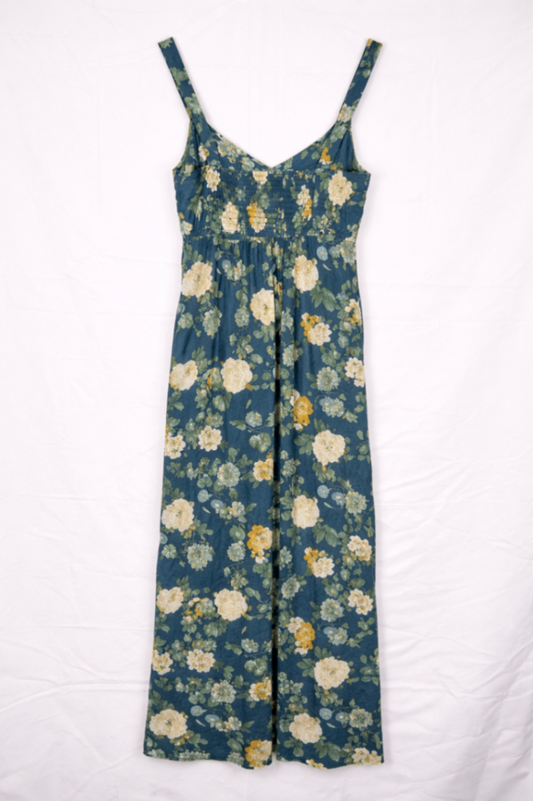 Old Navy Dress S Dark Blue with Floral Pattern