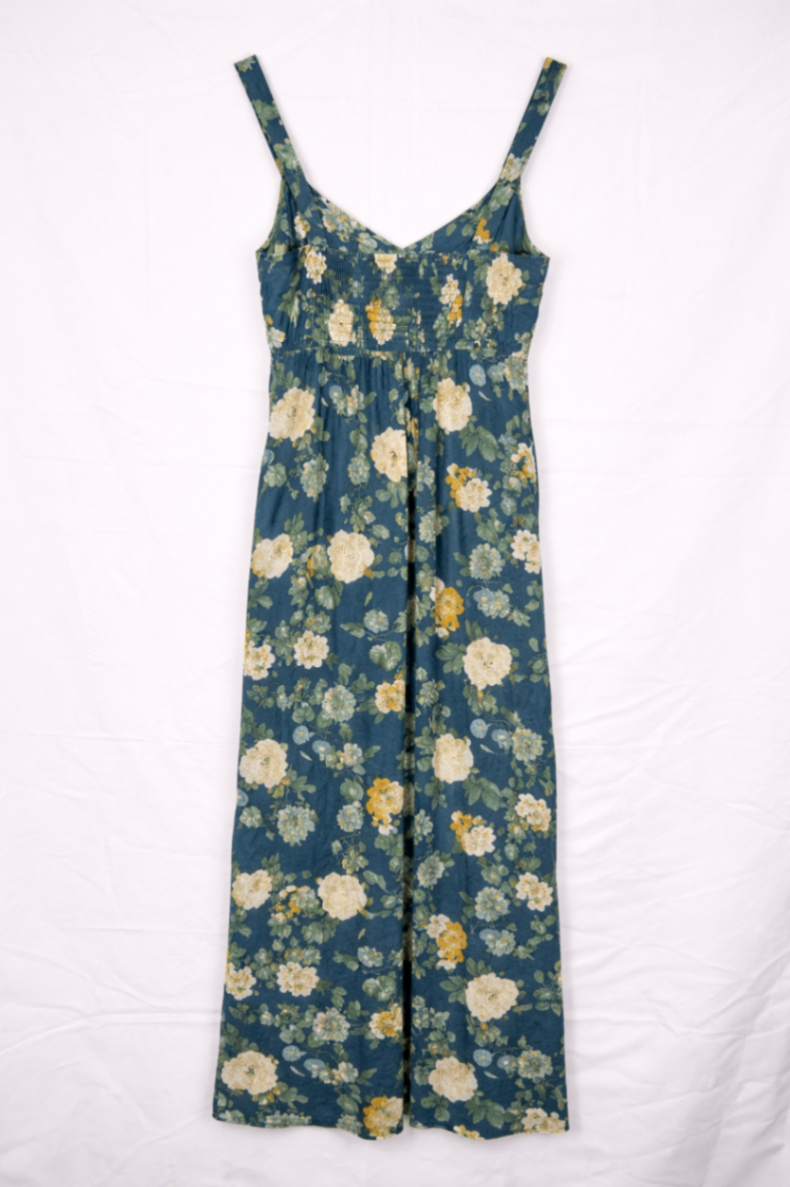 Old Navy Dress S Dark Blue with Floral Pattern