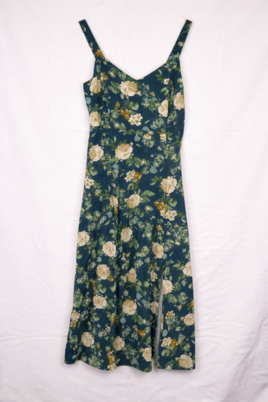 Old Navy Dress S Dark Blue with Floral Pattern