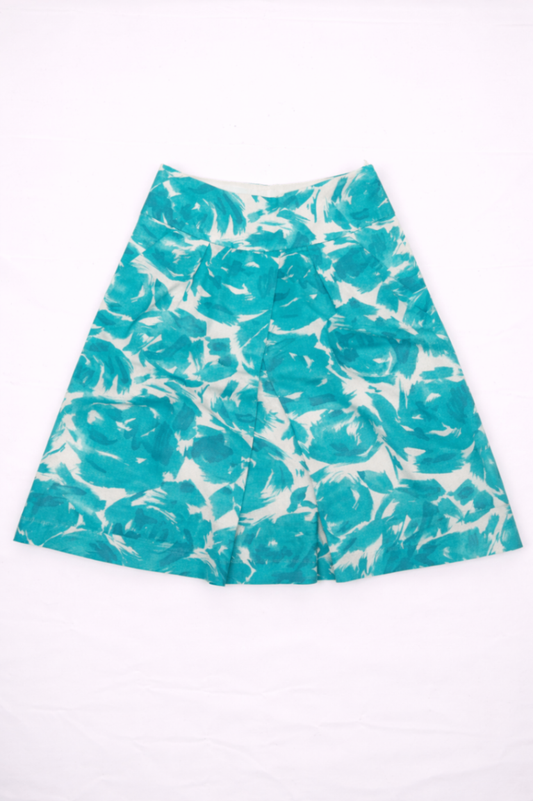L.K. Bennett Skirt 36 Turquoise and beige
