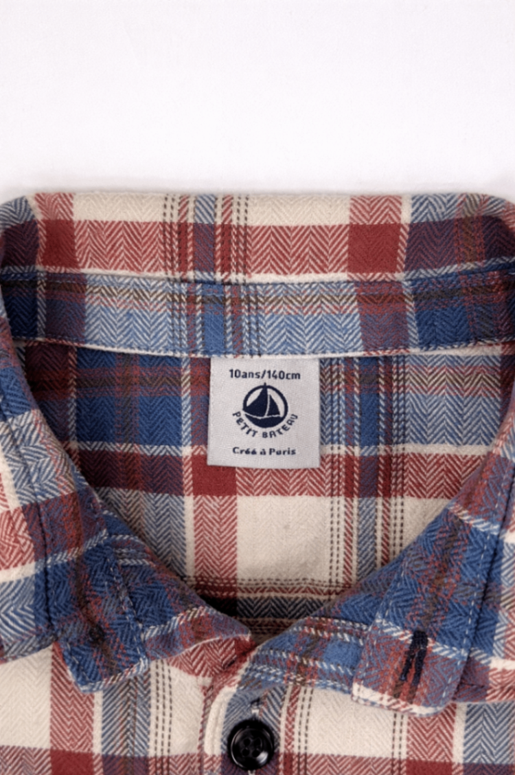 Petit Bateau Shirt 140 Red, Blue, White
