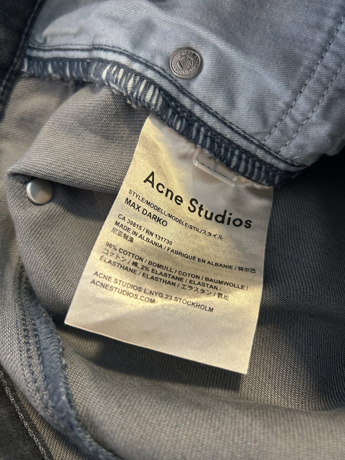 Acne Jeans 34/32 Dark Gray