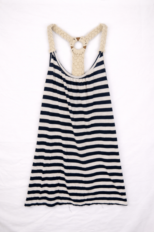 Havana Shirt M - Medium Navy Blue and White