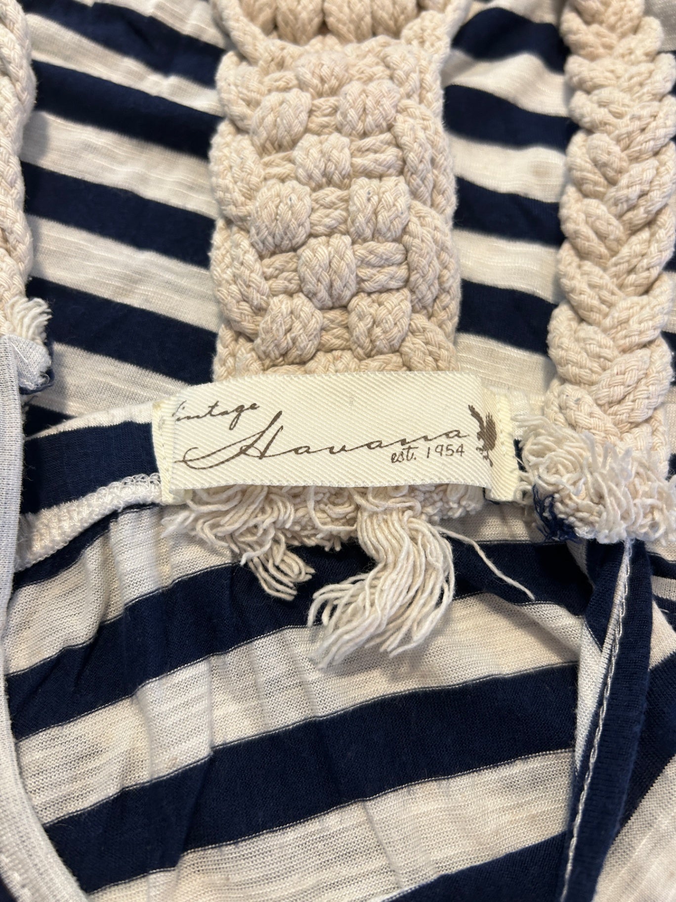 Havana Shirt M - Medium Navy Blue and White