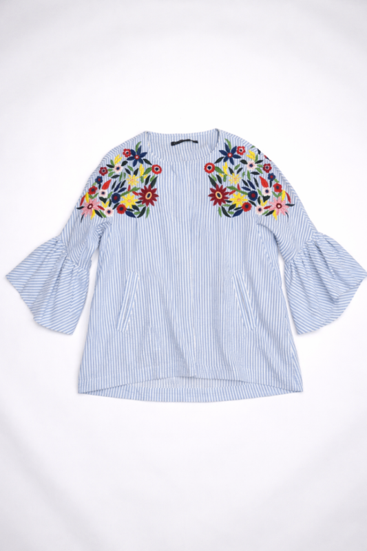 Zara Basic Jacket S Light blue and white