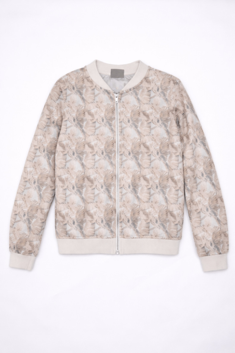 Vero Moda Jacket S Beige and cream with a leaf pattern