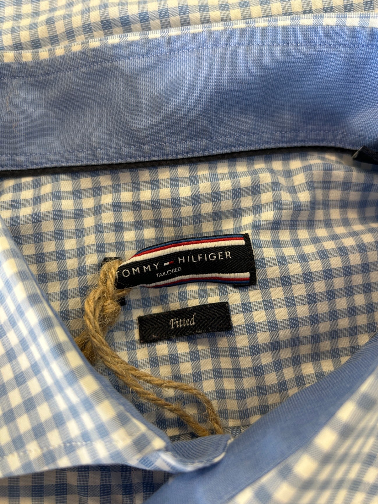 Tommy Hilfiger Shirt 42 16 1/2 Blue and white checkered