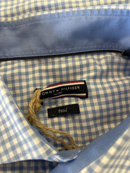 Tommy Hilfiger Shirt 42 16 1/2 Blue and white checkered