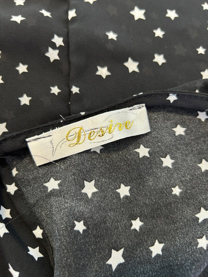 Desire Blouse M - approx Black with white stars