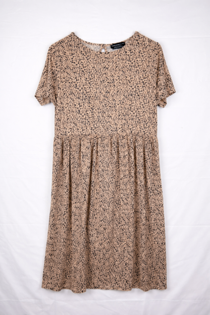 Wednesday's Girl Dress M Beige with black spots