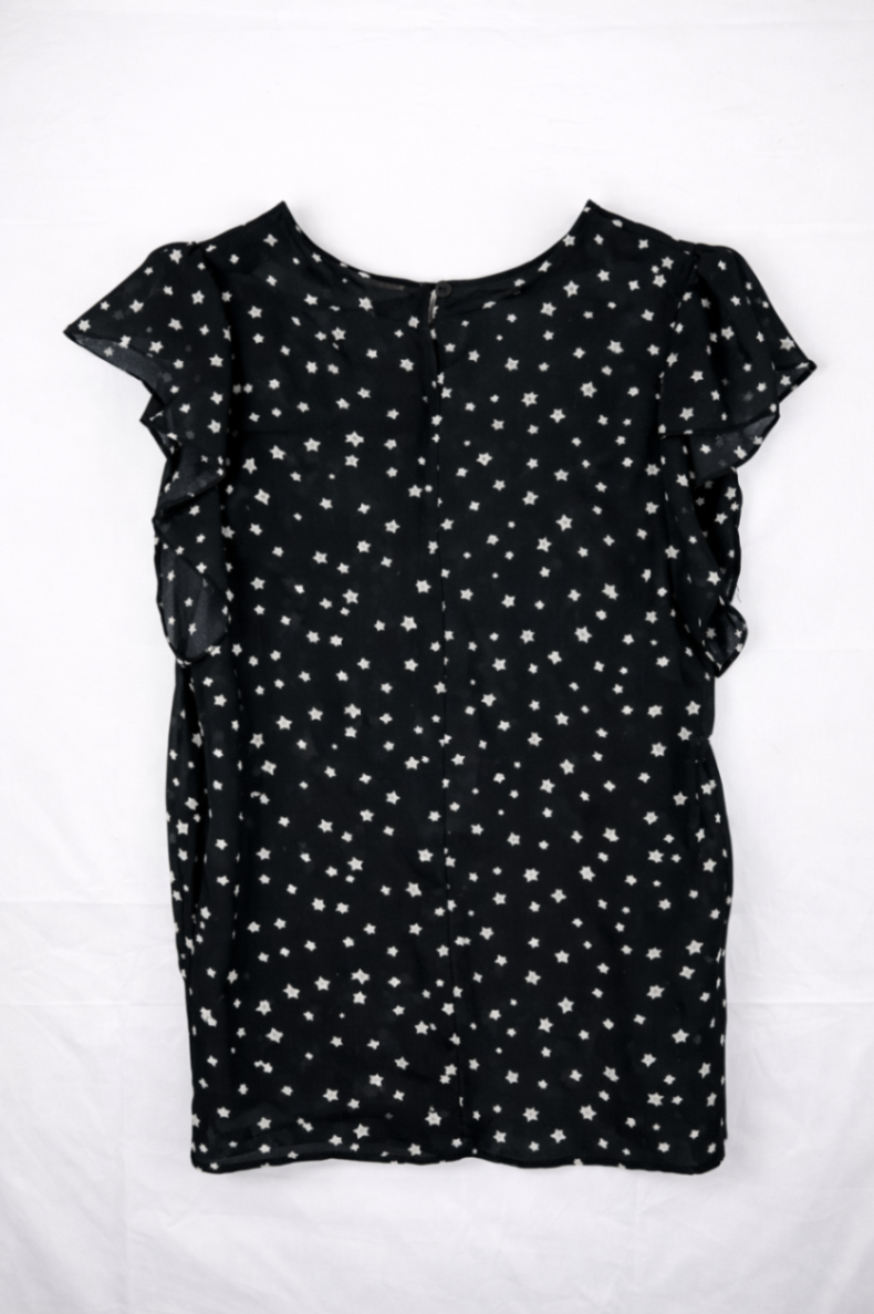 Desire Blouse M - approx Black with white stars