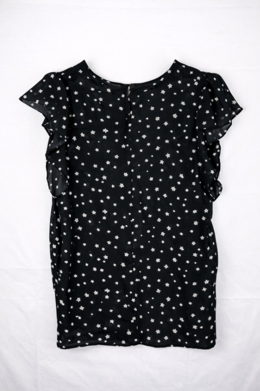 Desire Blouse M - approx Black with white stars