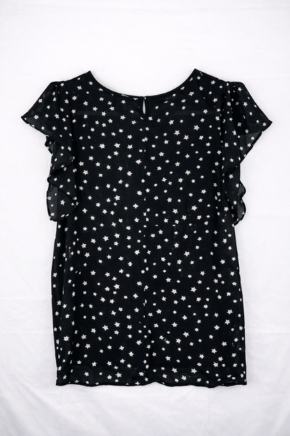 Desire Blouse M - approx Black with white stars