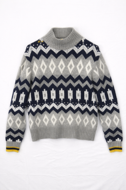 J. Crew Sweater M Gray, Navy, White, Black, Yellow